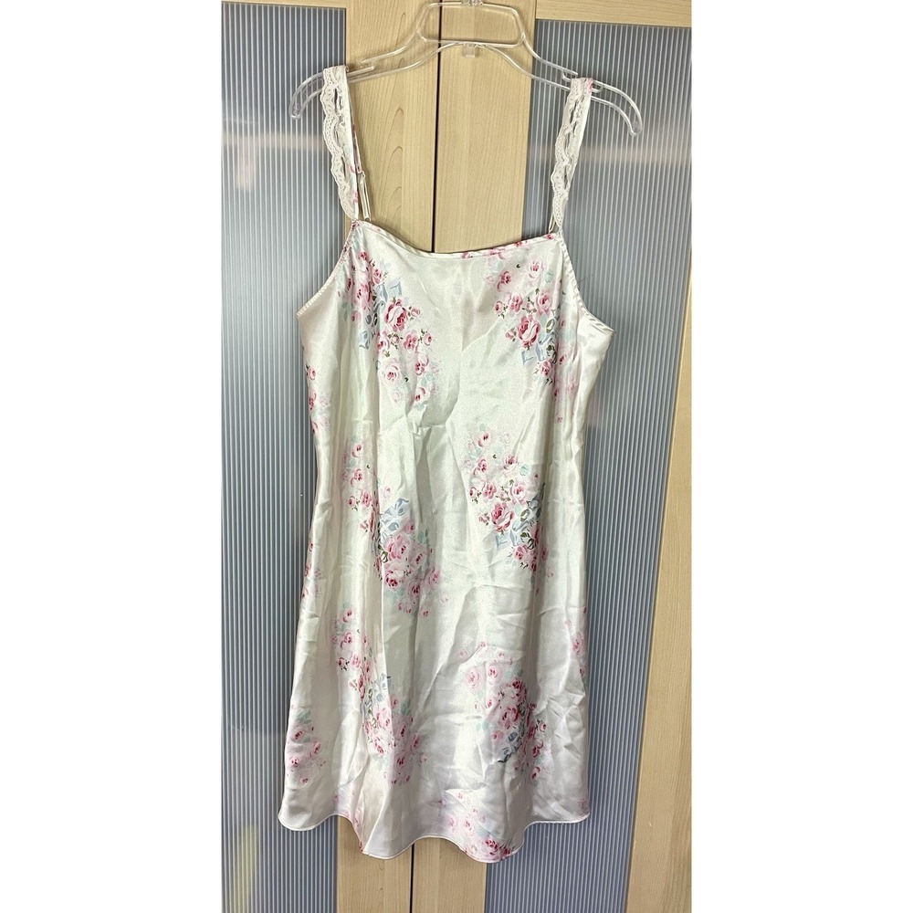 Pink Victorias Secret Satin Babydoll Coquette Chemise Slip Dress M‎ Nightie